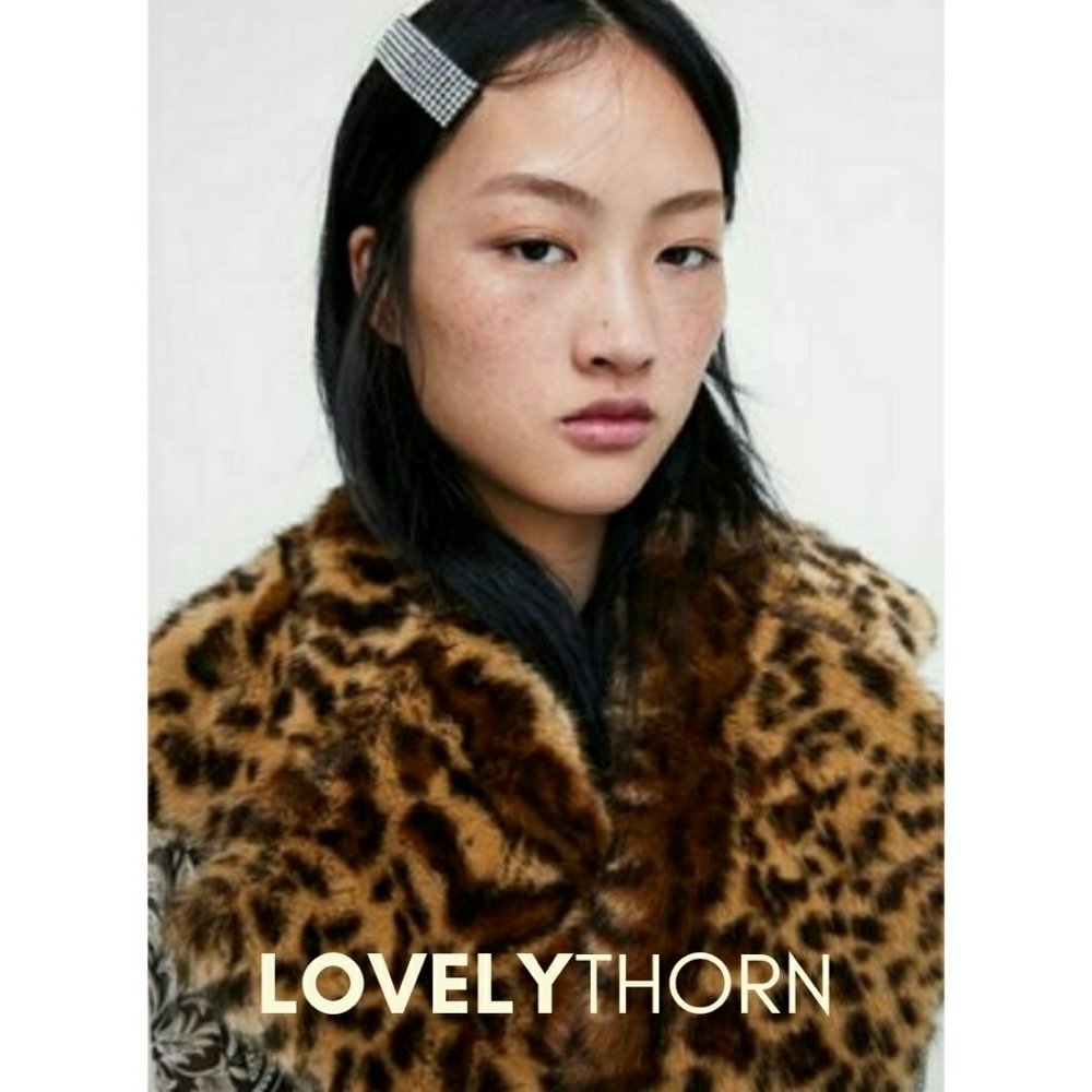 ZARA // ltd ed super soft faux fur animal leopard design stole wrap scarf